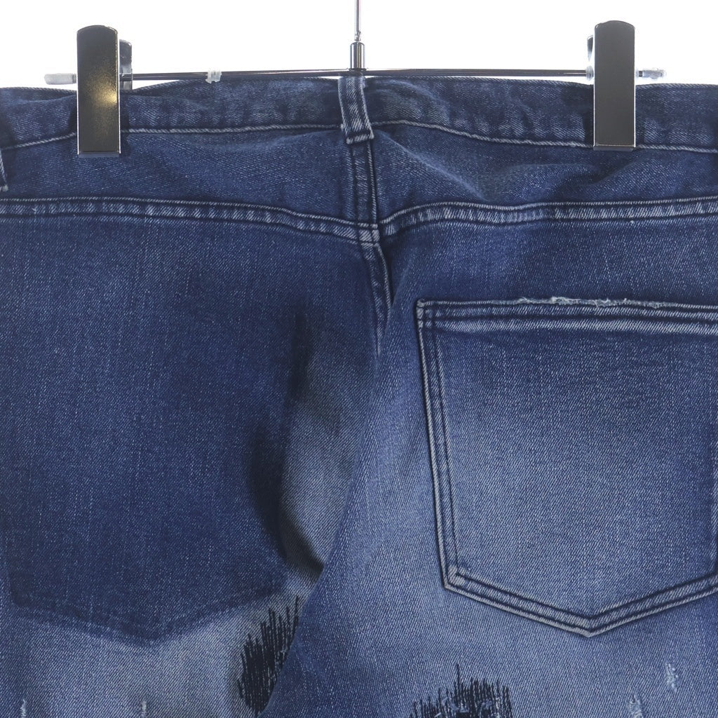 NUMBER (N)INE(ナンバーナイン) CLASH SLIM TAPERED DENIM PANTS ジップフライ クラッシュ スリムテーパードスリムパンツ インディゴ NMBpt747
