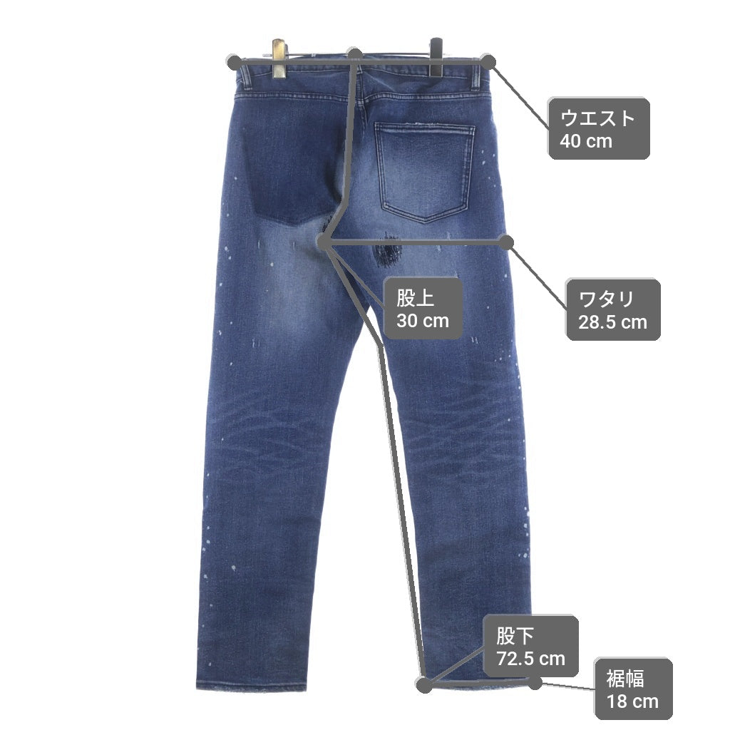 NUMBER (N)INE(ナンバーナイン) CLASH SLIM TAPERED DENIM PANTS ジップフライ クラッシュ スリムテーパードスリムパンツ インディゴ NMBpt747