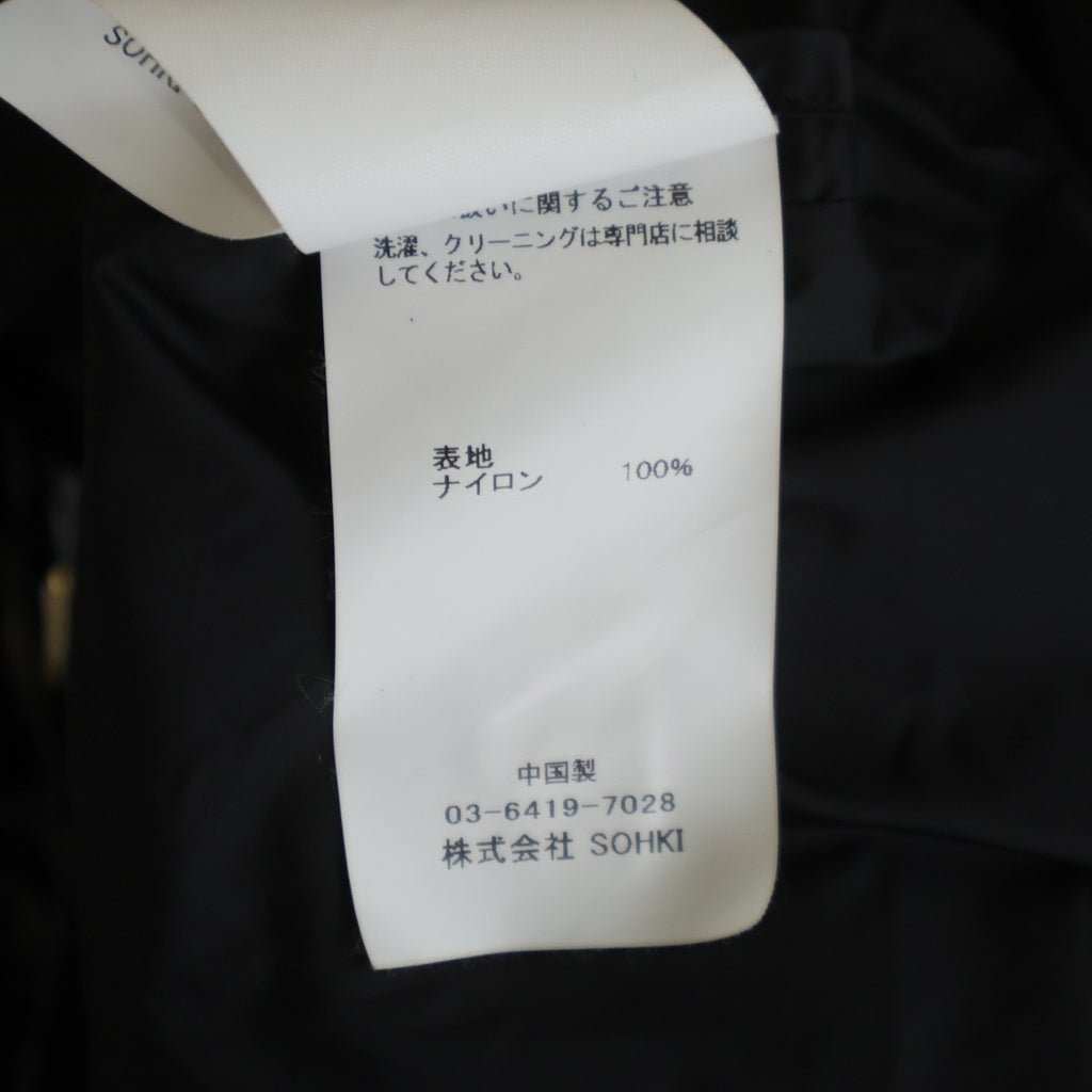 MASU(エムエーエスユー) 23SS DANCING ANORAK MMSS-BL0523 ダンシングアノラック ジップアップ ナイロン フーディパーカー ブラック