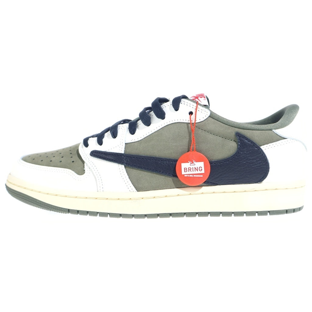 NIKE(ナイキ) ×TRAVIS SCOTT AIR JORDAN 1 LOW OG REVERSE OLIVE トラヴィススコット エアジョーダン 1 ローカットスニーカー カーキ US10/28.0cm DM7866-200