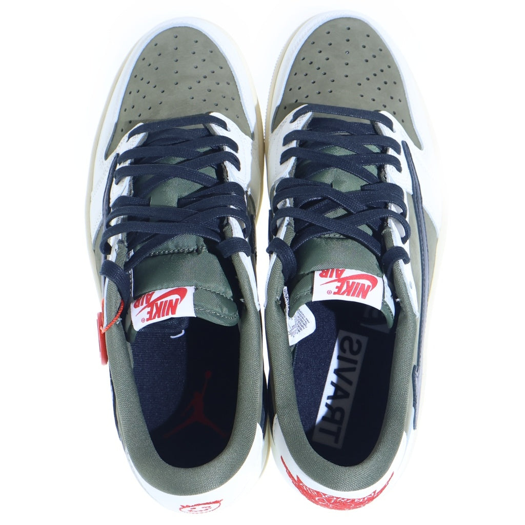 NIKE(ナイキ) ×TRAVIS SCOTT AIR JORDAN 1 LOW OG REVERSE OLIVE トラヴィススコット エアジョーダン 1 ローカットスニーカー カーキ US10/28.0cm DM7866-200