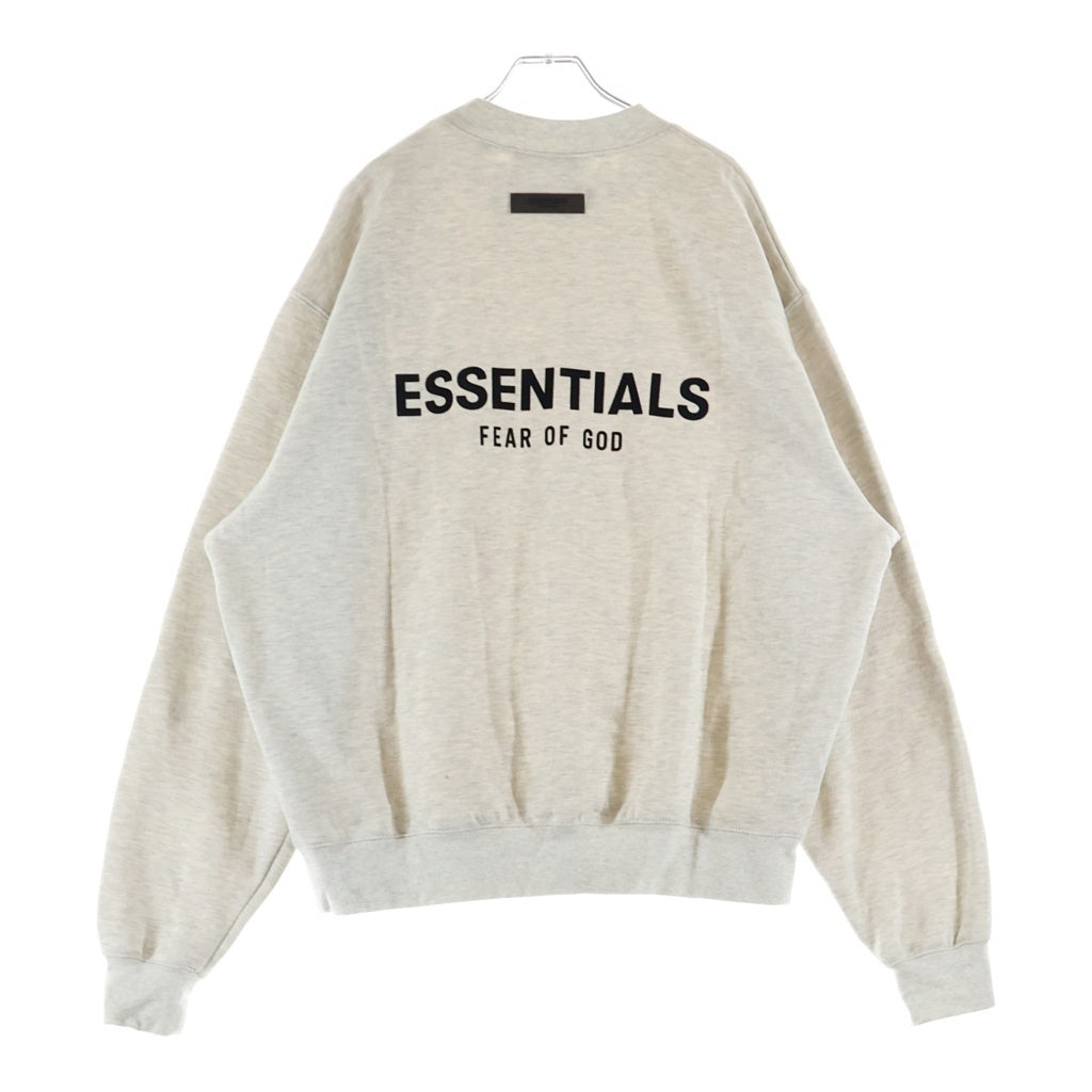 FEAR OF GOD ESSENTIALS(フィアオブゴッド エッセンシャルズ) ラバーロゴ モックネック 長袖スウェット トレーナー グレー