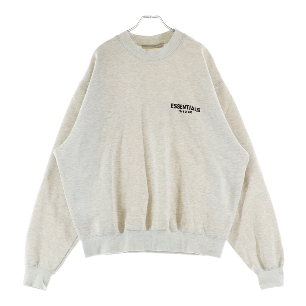 FEAR OF GOD ESSENTIALS(フィアオブゴッド エッセンシャルズ) ラバーロゴ モックネック 長袖スウェット トレーナー グレー