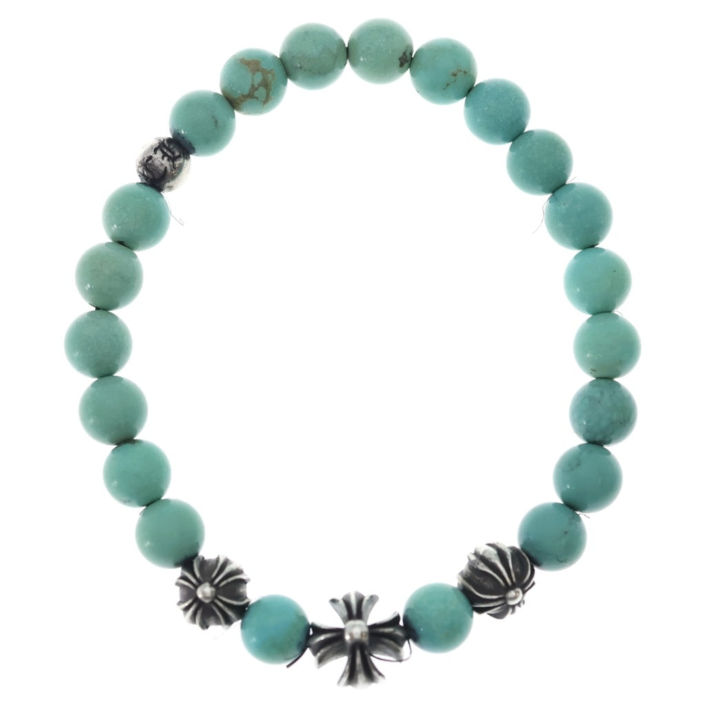 CHROME HEARTS(クロムハーツ) 8mm BEAD 8mmターコイズビーズ ブレスレット ブルー/シルバー