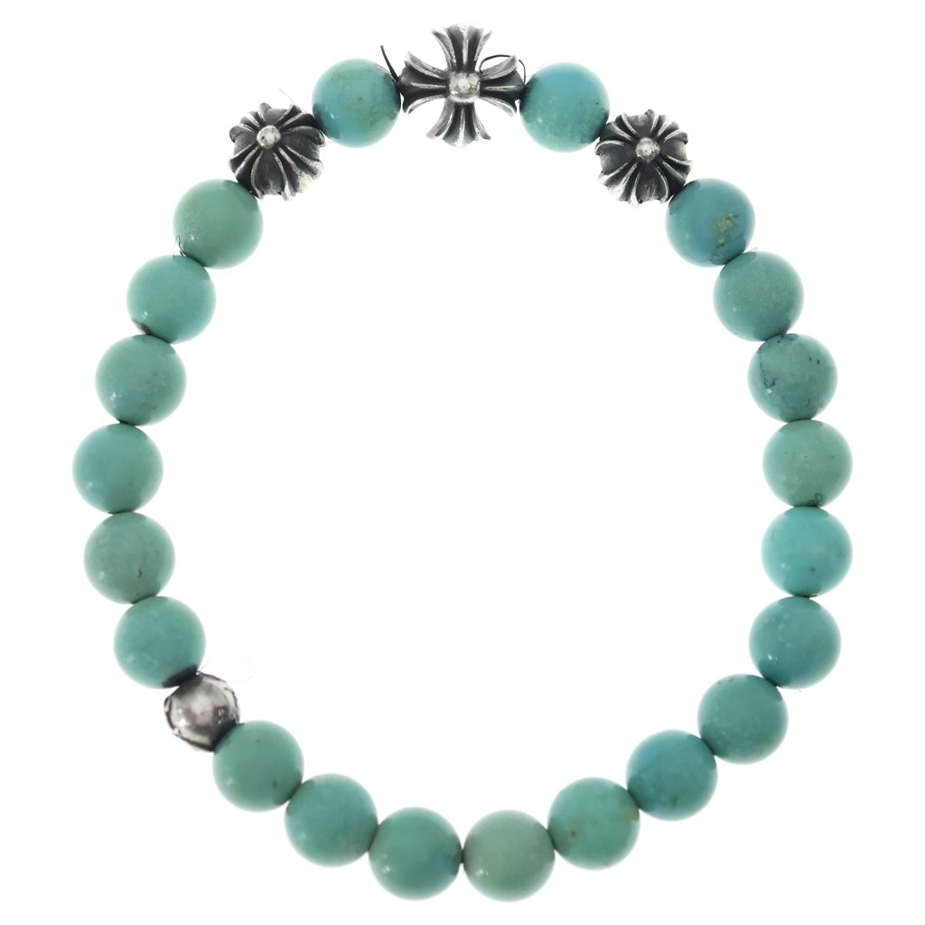 CHROME HEARTS(クロムハーツ) 8mm BEAD 8mmターコイズビーズ ブレスレット ブルー/シルバー
