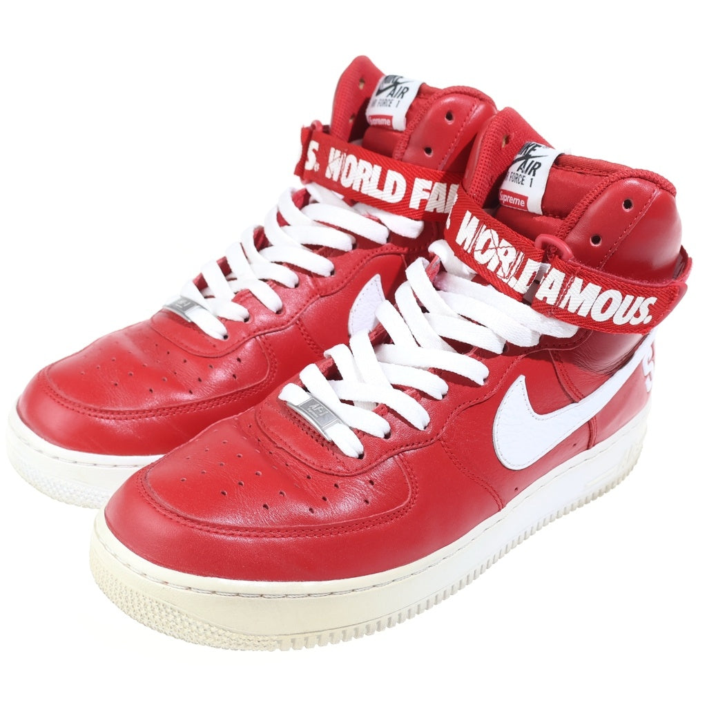 NIKE(ナイキ) 【観賞用 2014年製】 14AW ×SUPREME AIR FORCE 1 HIGH WORLD FAMOUS エアフォース1 ハイ ワールド フェイマス ハイカットスニーカー US10.5/28.5cm 698696-610