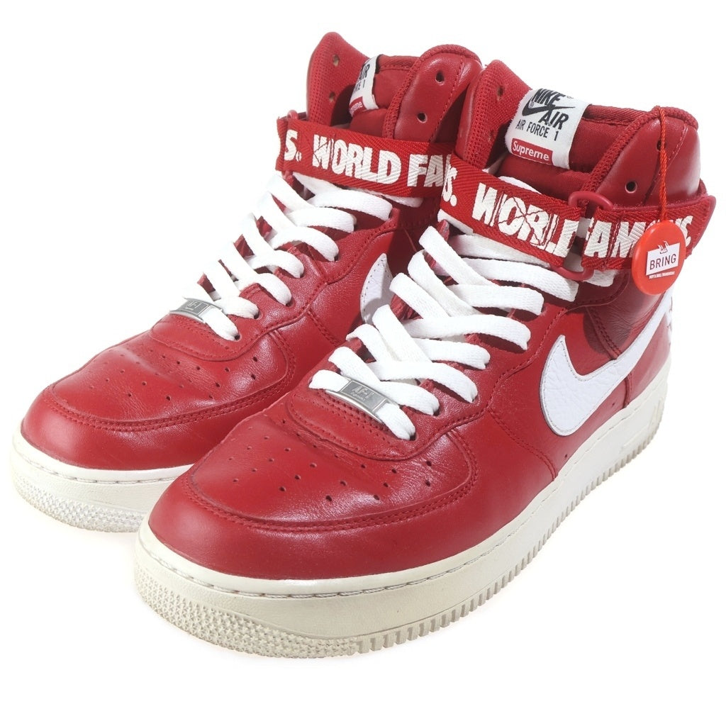 NIKE(ナイキ) 【観賞用 2014年製】 14AW ×SUPREME AIR FORCE 1 HIGH WORLD FAMOUS エアフォース1 ハイ ワールド フェイマス ハイカットスニーカー 698696-610