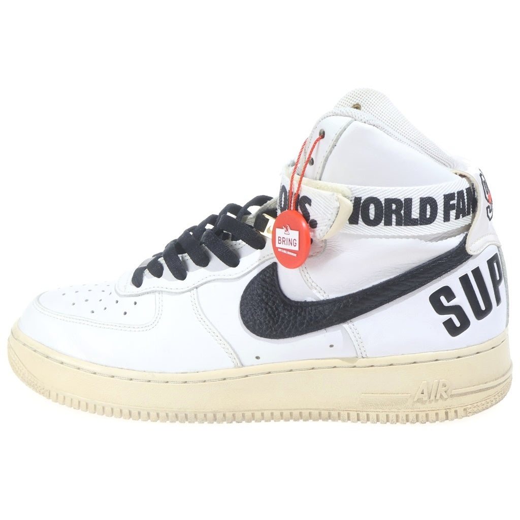 NIKE(ナイキ) 【観賞用 2014年製】 14AW ×SUPREME AIR FORCE 1 HIGH SUPREME SP シュプリーム エアフォース1 ハイカット スニーカー ホワイト US10/28cm 698696-100