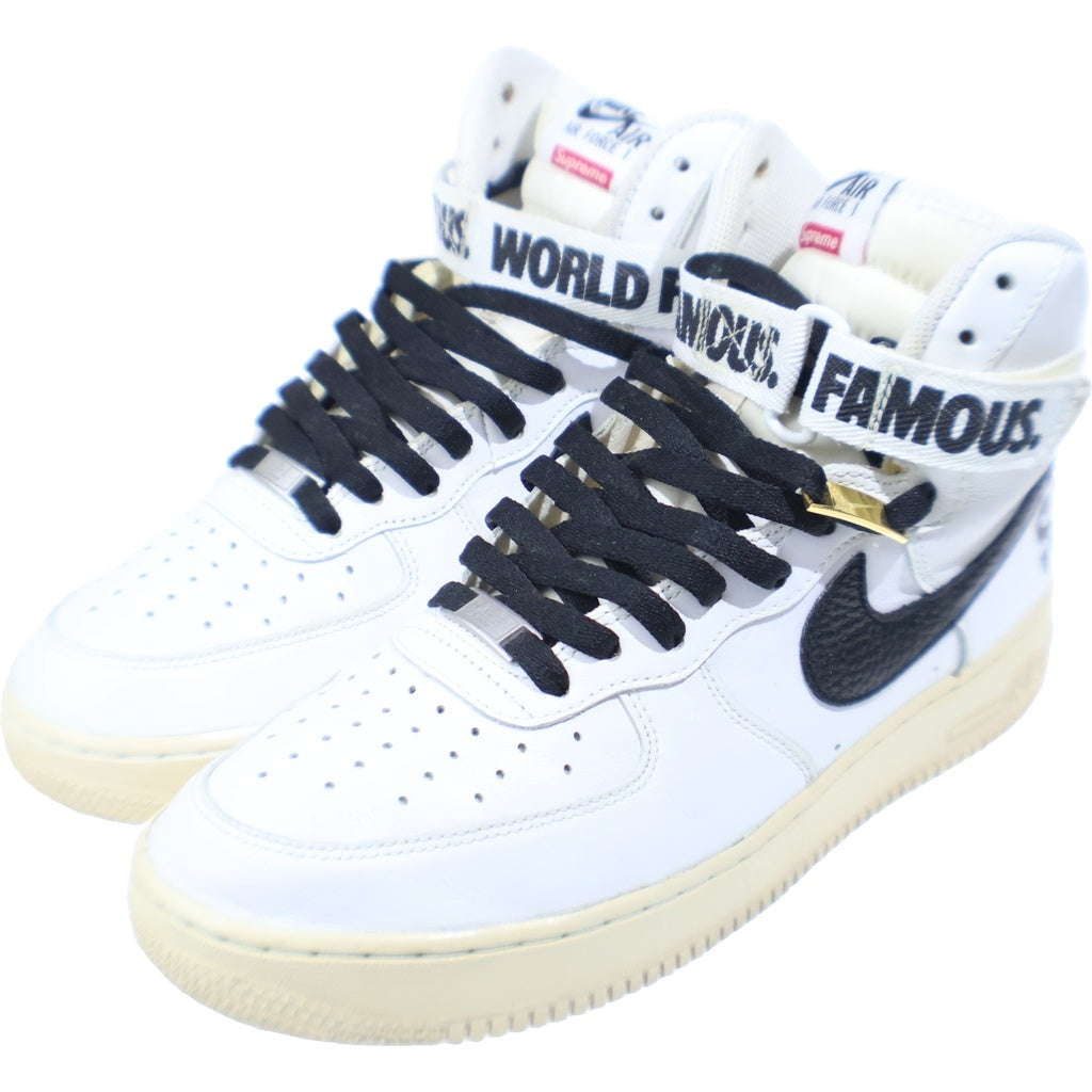 NIKE(ナイキ) 【観賞用 2014年製】 14AW ×SUPREME AIR FORCE 1 HIGH SUPREME SP シュプリーム エアフォース1 ハイカット スニーカー ホワイト US10/28cm 698696-100