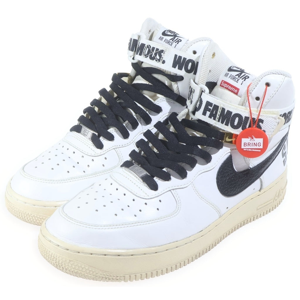 NIKE(ナイキ) 【観賞用 2014年製】 14AW ×SUPREME AIR FORCE 1 HIGH SUPREME SP シュプリーム エアフォース1 ハイカット スニーカー ホワイト US10/28cm 698696-100