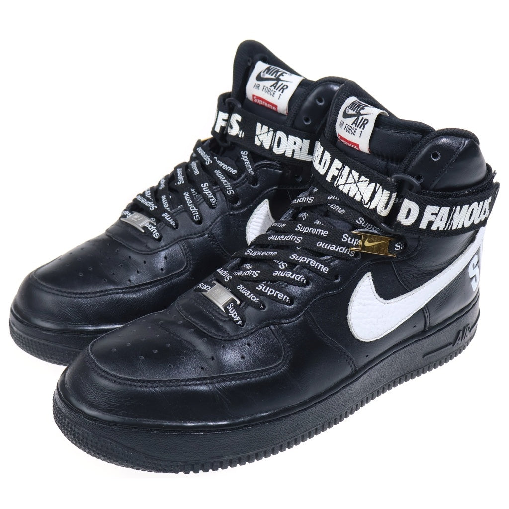 NIKE(ナイキ) 【観賞用 2014年製】 14AW ×SUPREME AIR FORCE 1 HIGH SUPREME SPECIA シュプリーム エアフォース1 シュプリーム ハイカット スニーカー US10/28cm 698696-010