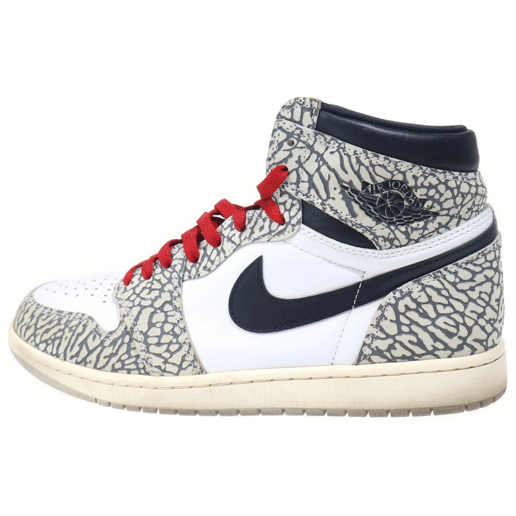 NIKE(ナイキ) AIR JORDAN 1 RETRO HIGH OG WHITE CEMENT ELEPHANT エアジョーダン1 ハイ OG ホワイトセメント サファリ ハイカットスニーカー US11/29cm DZ5485-052