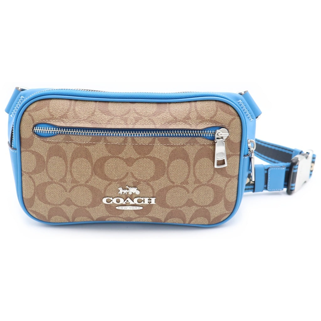 COACH(コーチ) シグネチャーロゴ エリアス ウエストポーチ ベルトバッグ ショルダーバッグ ブラウン/ブルー CJ505