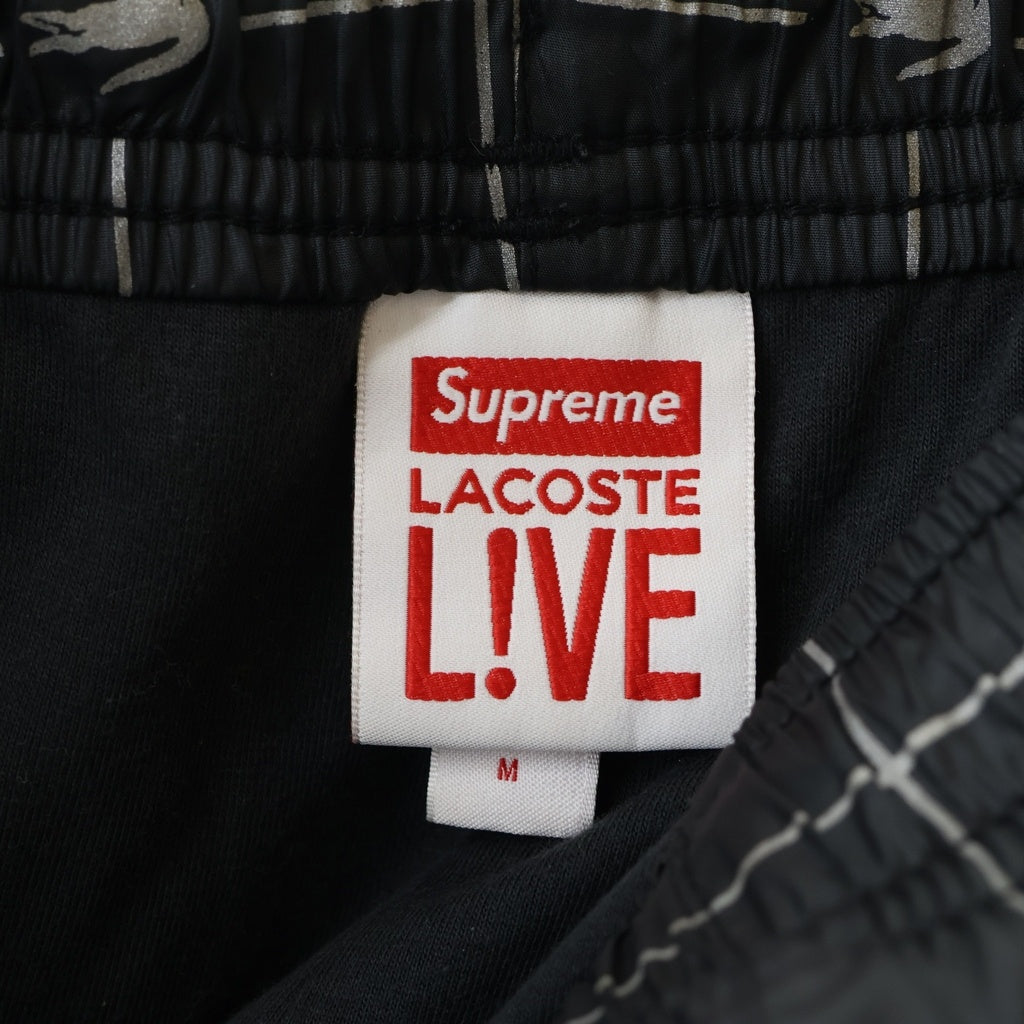 SUPREME(シュプリーム) 18SS ×LACOSTE Reflective Grid Nylon Track Pants ラコステ リフレクティブ グリッド ナイロントラックパンツ ブラック XH8504