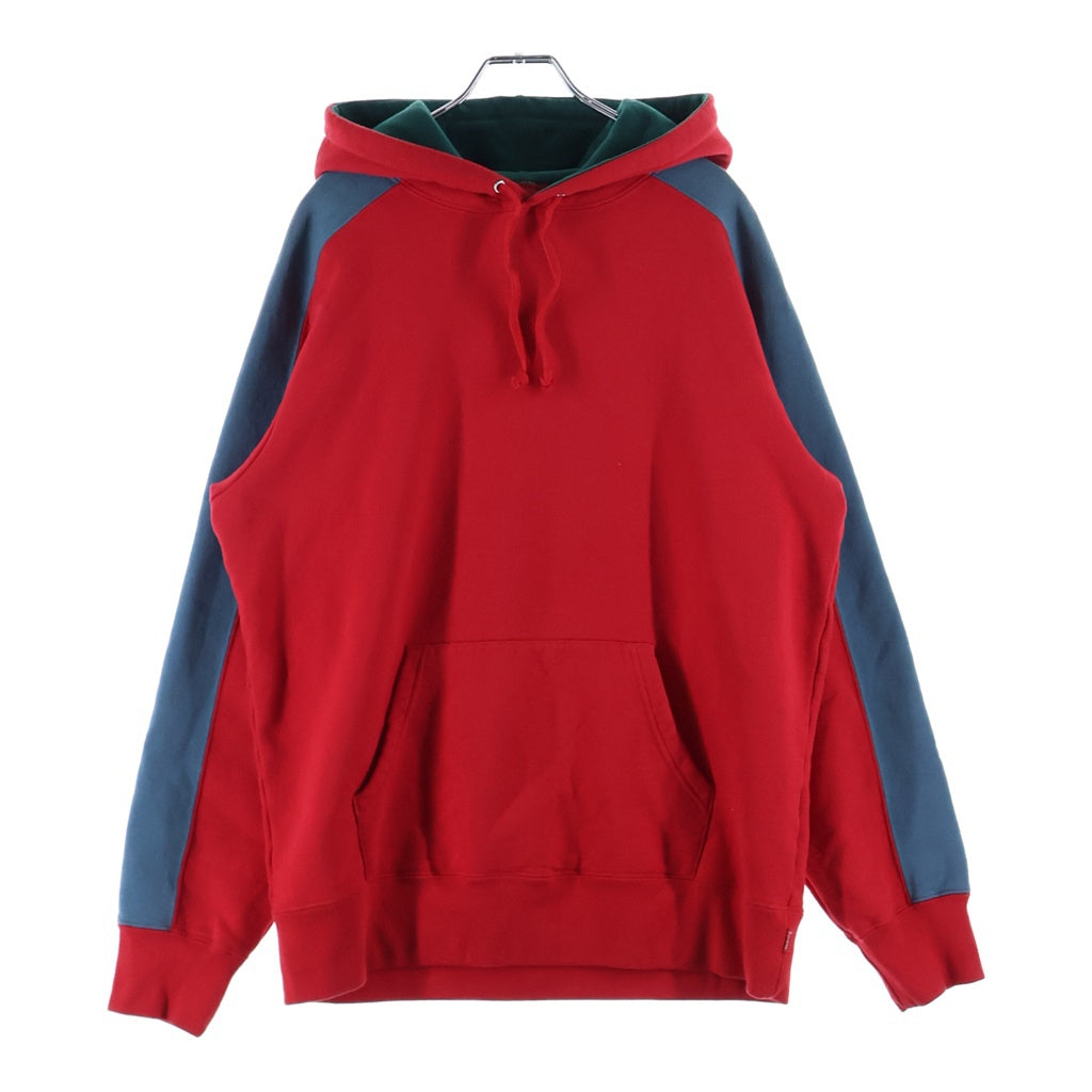 SUPREME(シュプリーム) 18AW Paneled Hooded Sweatshirt パネルド ロゴデザイン フーデッド スウェットパーカー レッド