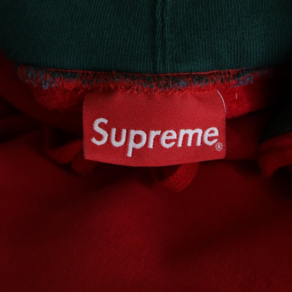 SUPREME(シュプリーム) 18AW Paneled Hooded Sweatshirt パネルド ロゴデザイン フーデッド スウェットパーカー レッド