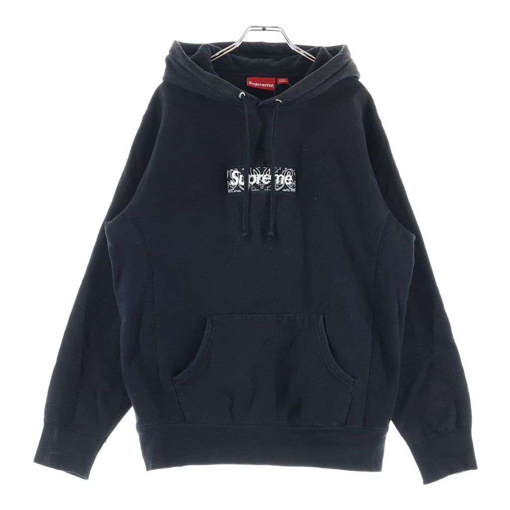 SUPREME(シュプリーム) 19AW Bandana Box Logo Hooded バンダナボックスロゴ フーディパーカー ブラック