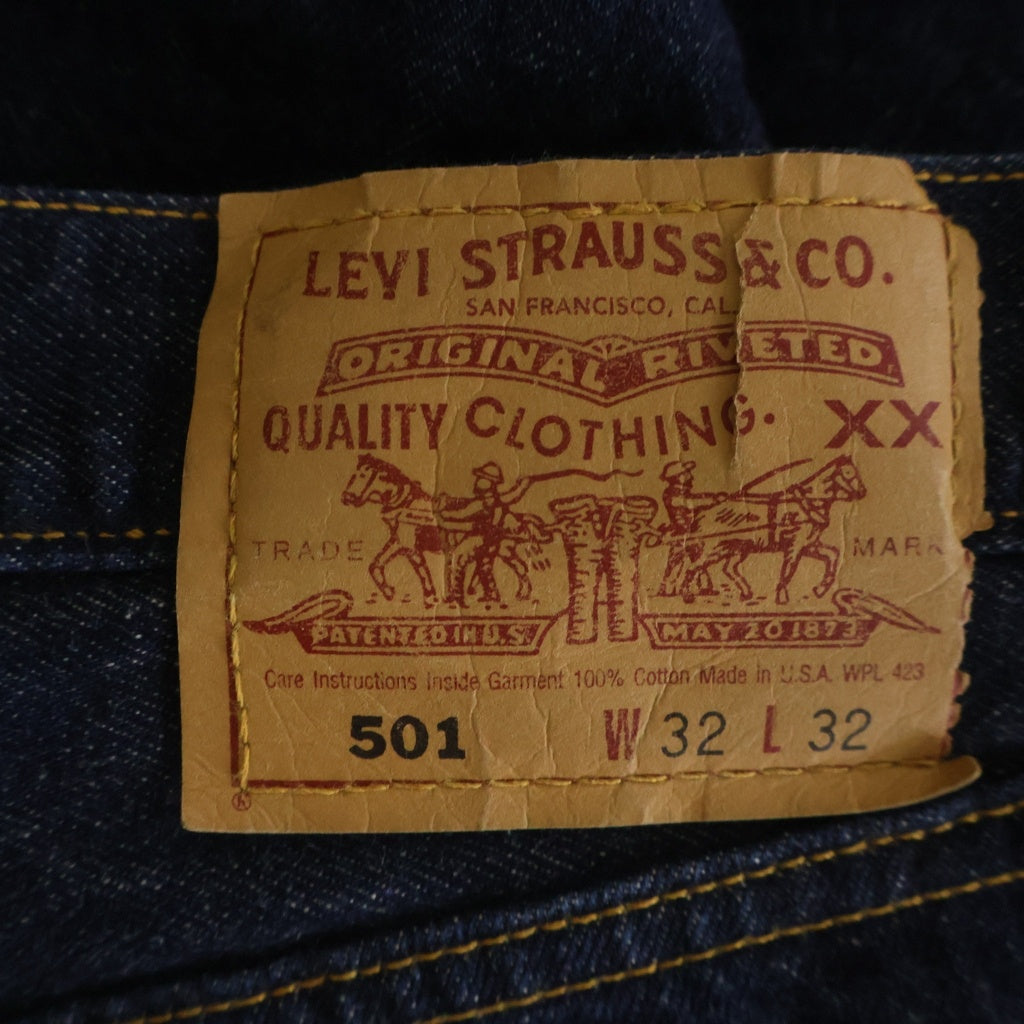 Levi's(リーバイス) 00S 501 USA製 ボタン裏553 ボタンフライ ストレート デニムパンツ インディゴブルー