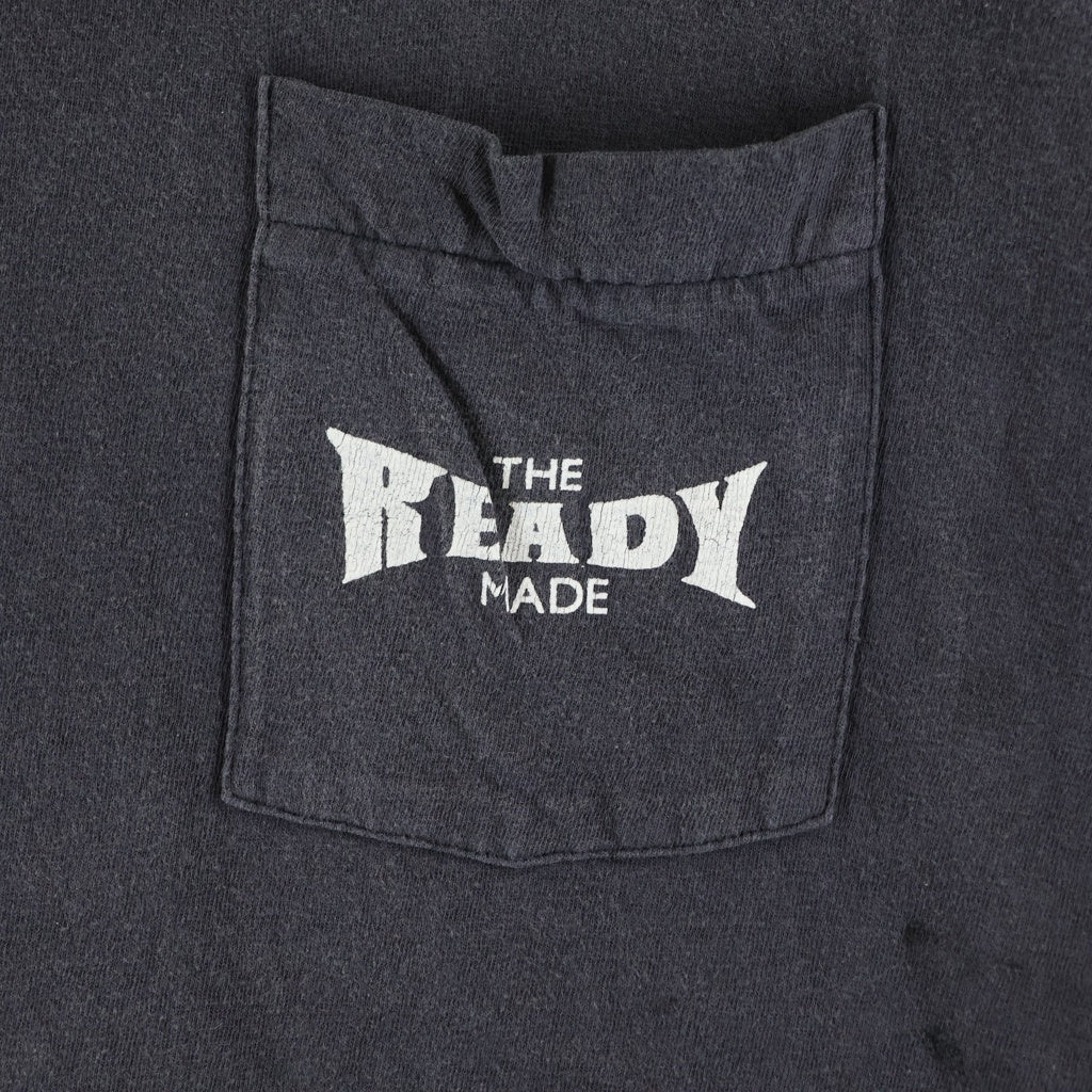 READY MADE(レディメイド) 24SS POCKET T-SHIRT フロントプリント ポケット半袖Tシャツ カットソー ブラック RE-CO-BK-00-00-278