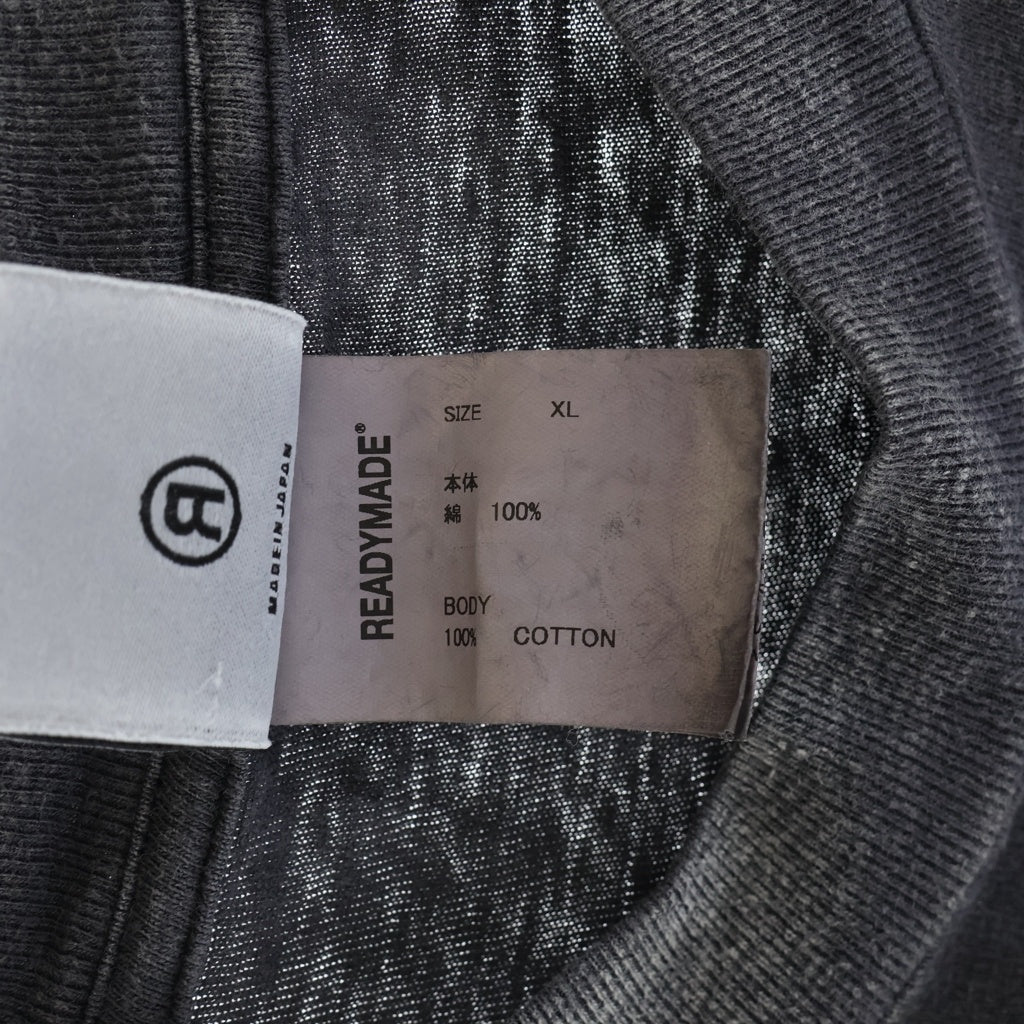 READY MADE(レディメイド) 24SS POCKET T-SHIRT フロントプリント ポケット半袖Tシャツ カットソー ブラック RE-CO-BK-00-00-278