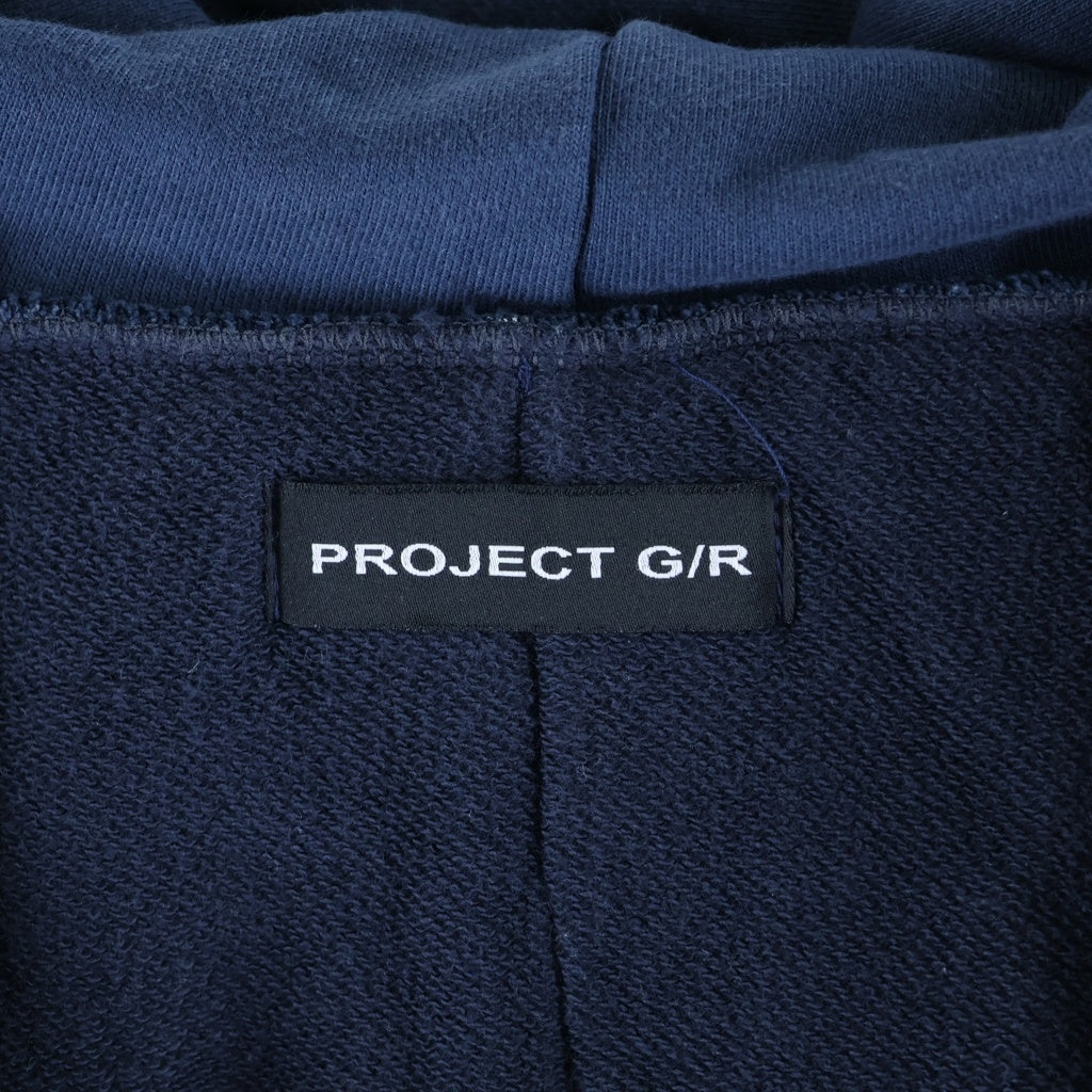 PROJECT G/R(プロジェクトジーアール) RECONSTRUCTED FOLED ZIP HOODIE リコンストラクテッド フォルデッド ジップフーディパーカー ネイビー