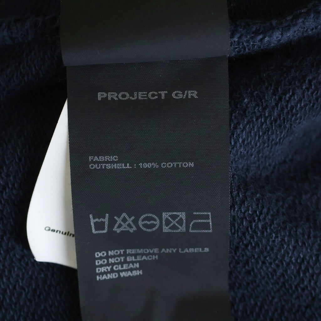 PROJECT G/R(プロジェクトジーアール) RECONSTRUCTED FOLED ZIP HOODIE リコンストラクテッド フォルデッド ジップフーディパーカー ネイビー
