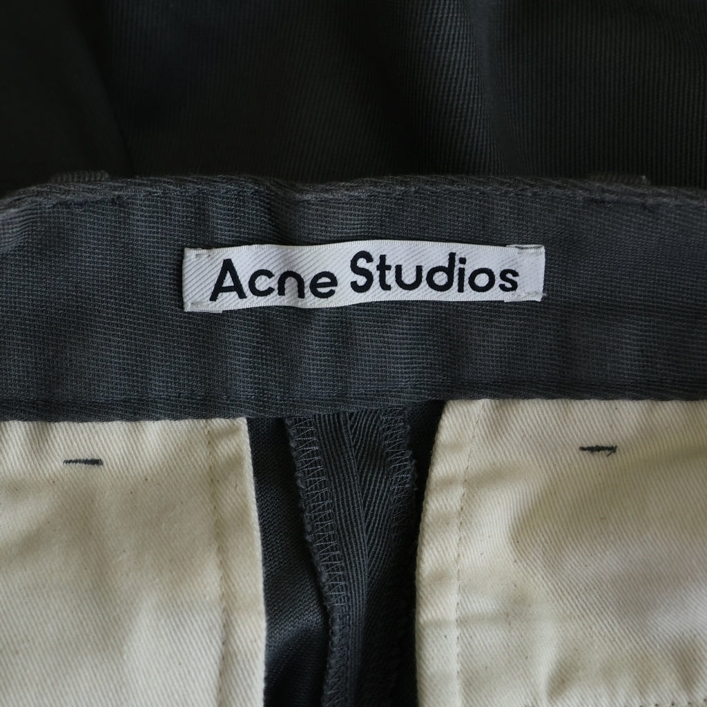 Acne Studios(アクネ ストゥディオズ) TWILL TROUSERS ツイルトラウザーパンツ コットン スラックス カーキ FN-MN-TROU-000808