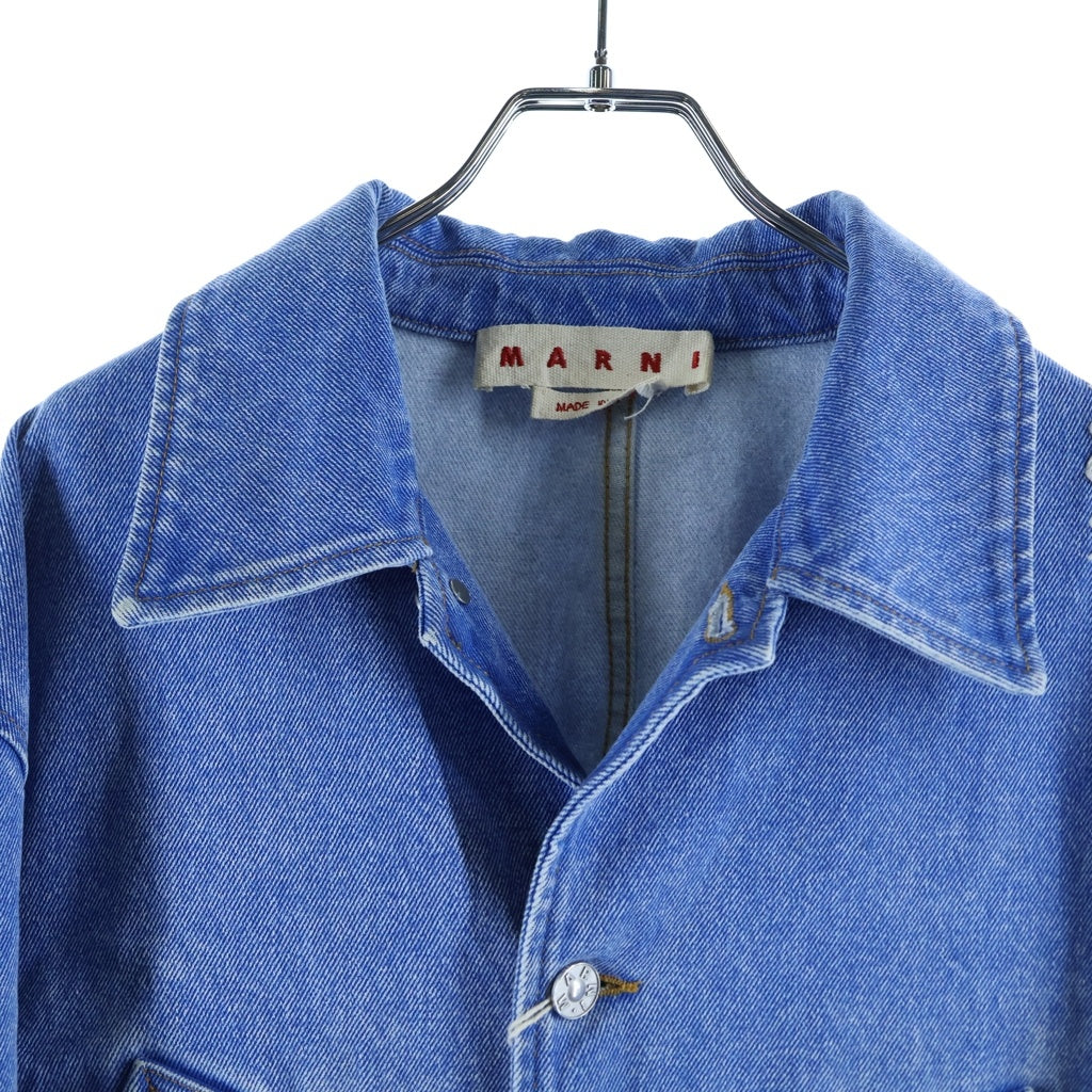 MARNI(マルニ) 25SS BLEACHED COATED ORGANIC DENIM COBALT JACKET