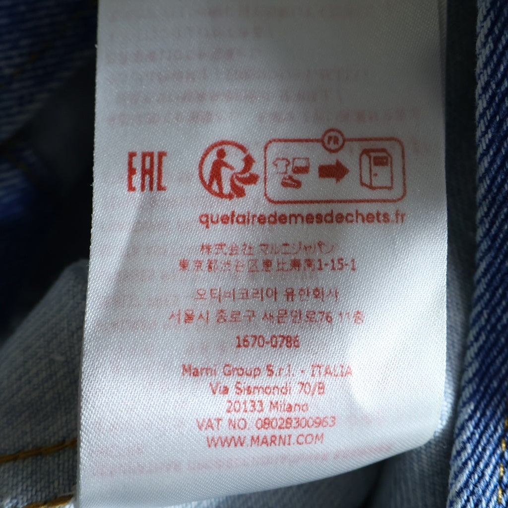 MARNI(マルニ) 25SS BLEACHED COATED ORGANIC DENIM COBALT JACKET ブリーチデニムカバーオールジャケット インディゴブルー GUJU0012S0