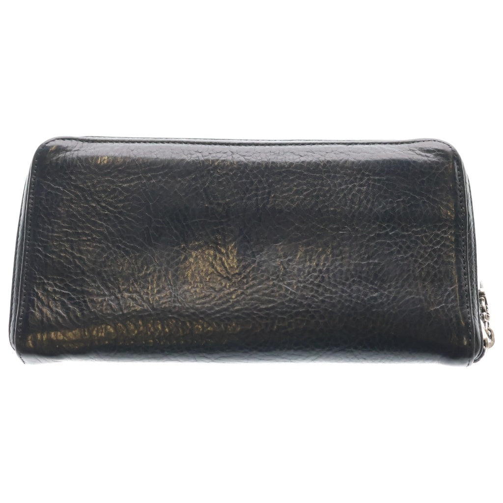 CHROME HEARTS(クロムハーツ) REC F ZIP PLANE プレーン ラウンドジップレザーウォレット 財布 ブラック
