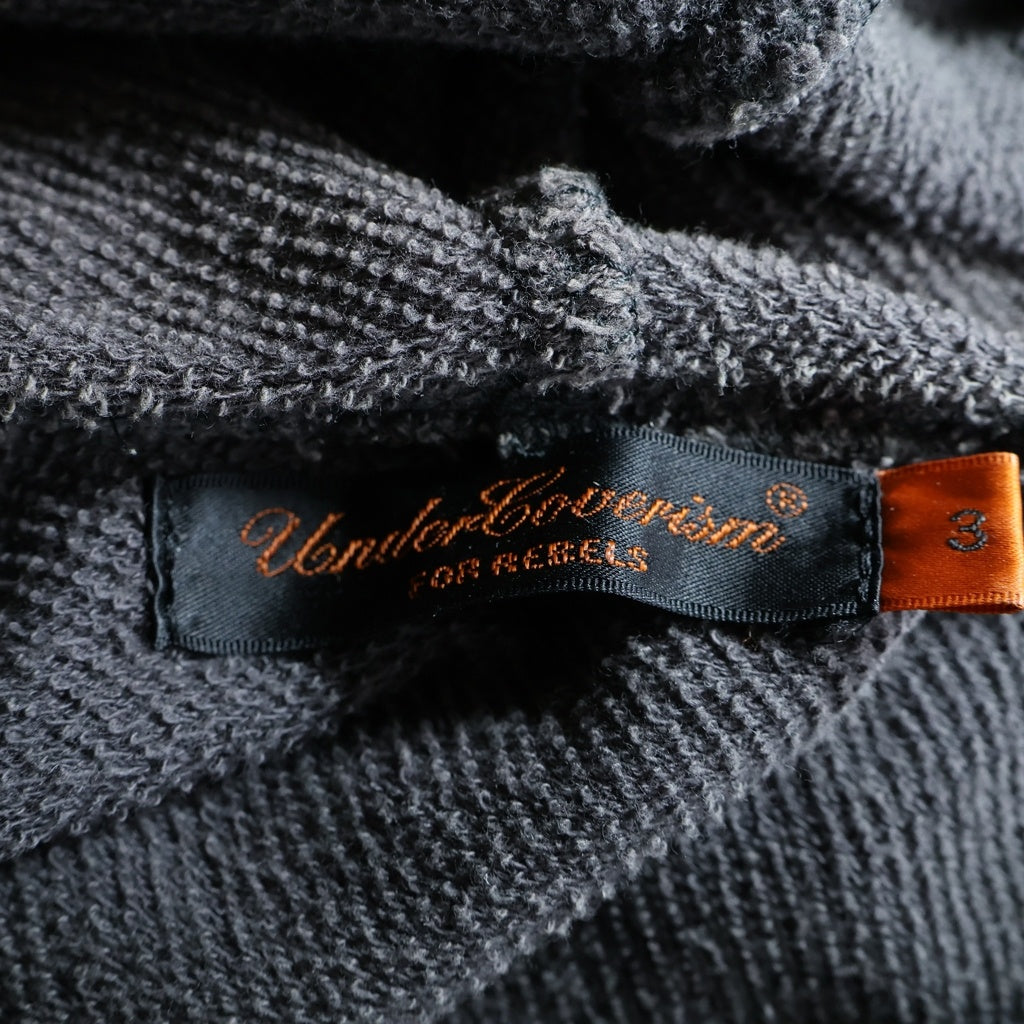 UNDERCOVER(アンダーカバー) 06SS T期 LayeredHoodie フードスタッズ付き レイヤード プルオーバースウェットパーカー フーディ ブラウン/ブラック 6S267-CS10