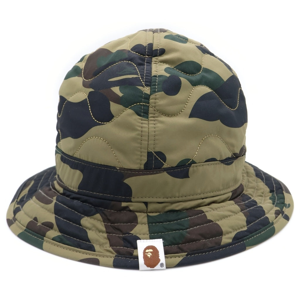 A BATHING APE(アベイシングエイプ) 1ST CAMO QUILTED HAT カモフラ柄 キルティングハット 帽子 カーキ 001HTK801004M