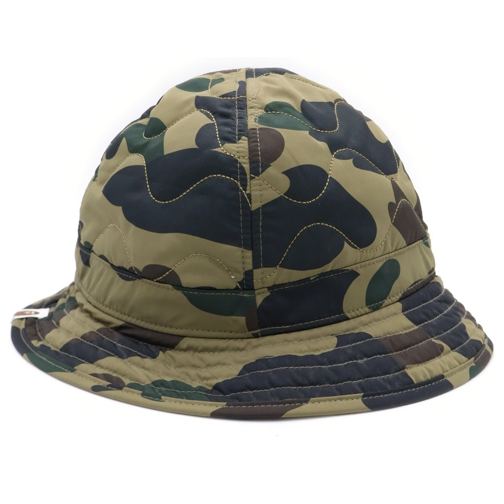 A BATHING APE(アベイシングエイプ) 1ST CAMO QUILTED HAT カモフラ柄 キルティングハット 帽子 カーキ 001HTK801004M