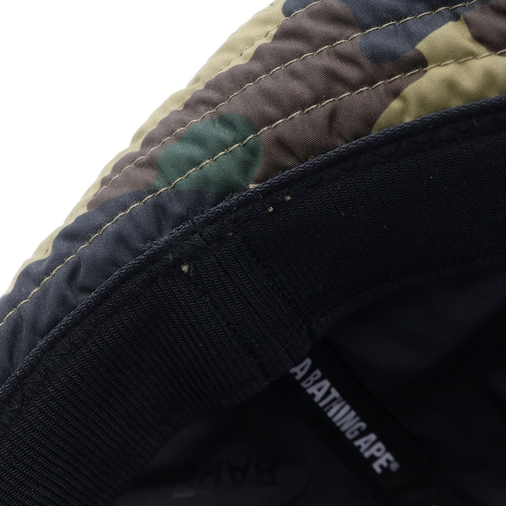 A BATHING APE(アベイシングエイプ) 1ST CAMO QUILTED HAT カモフラ柄 キルティングハット 帽子 カーキ 001HTK801004M