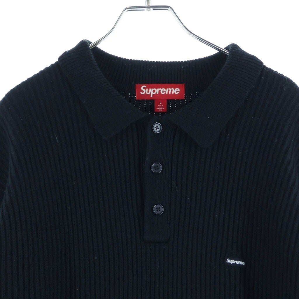 SUPREME(シュプリーム) 25AW Small Box Logo Polo Sweater スモールボックスロゴ ポロニット セーター ブラック