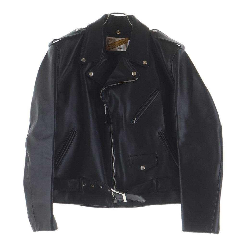 SCHOTT(ショット) 618 RIDERS カウレザー ジップアップ ダブルレザージャケット ブラック 7823950097