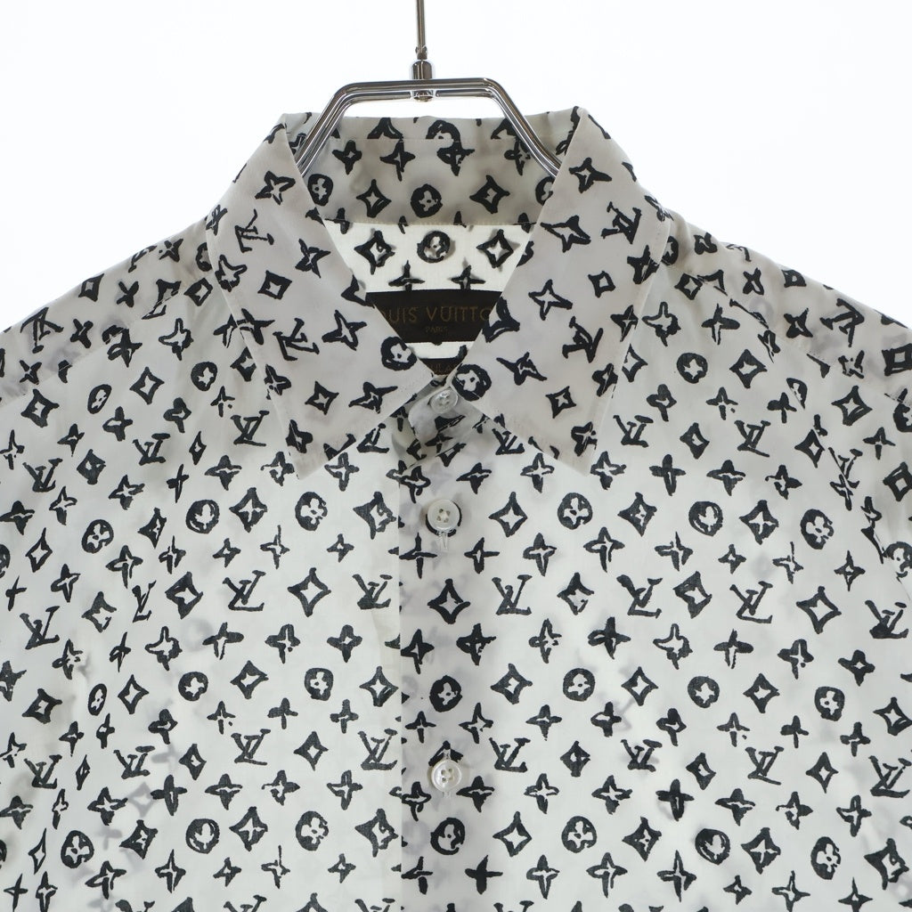 LOUIS VUITTON(ルイヴィトン) モノグラム 総柄 半袖シャツ ホワイト RM172Q DGB HDS46W