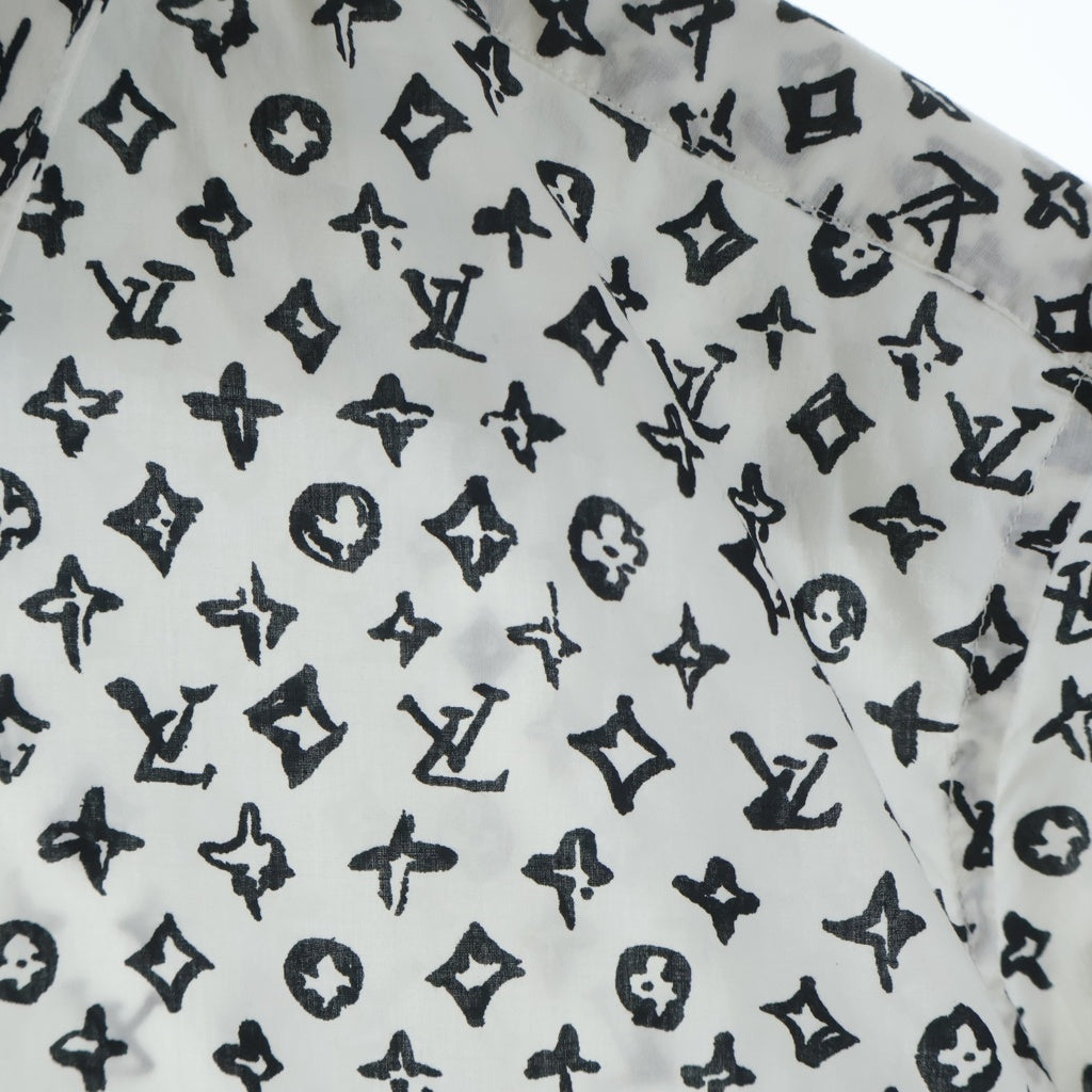LOUIS VUITTON(ルイヴィトン) モノグラム 総柄 半袖シャツ ホワイト RM172Q DGB HDS46W