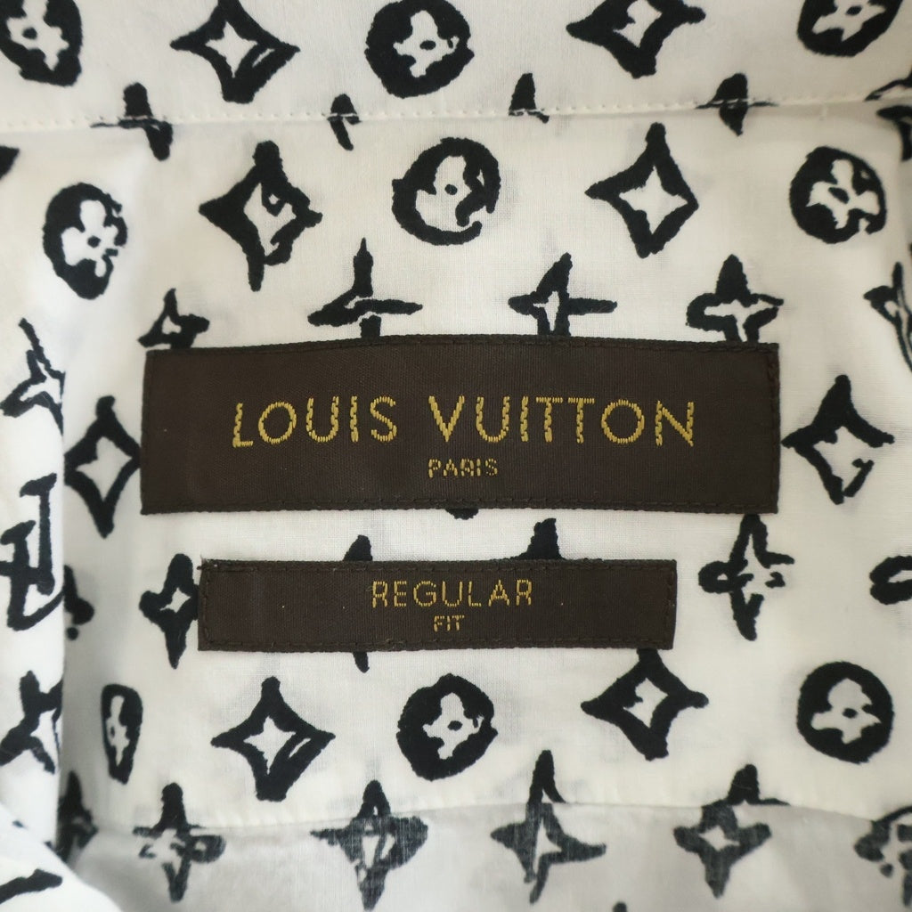 LOUIS VUITTON(ルイヴィトン) モノグラム 総柄 半袖シャツ ホワイト RM172Q DGB HDS46W