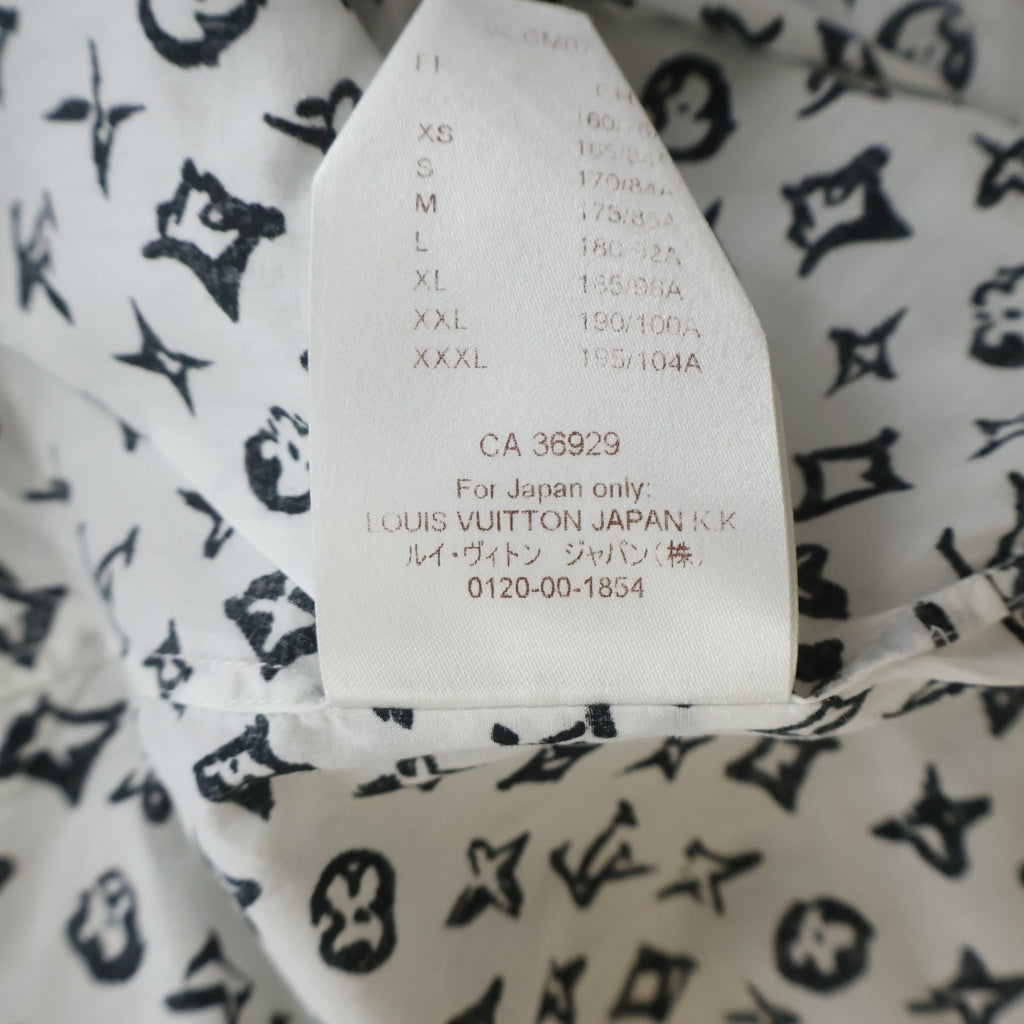 LOUIS VUITTON(ルイヴィトン) モノグラム 総柄 半袖シャツ ホワイト RM172Q DGB HDS46W