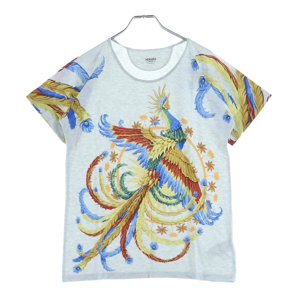 HERMES(エルメス) フロント フェニックスプリント 半袖Tシャツ カットソー グレー 46-7612