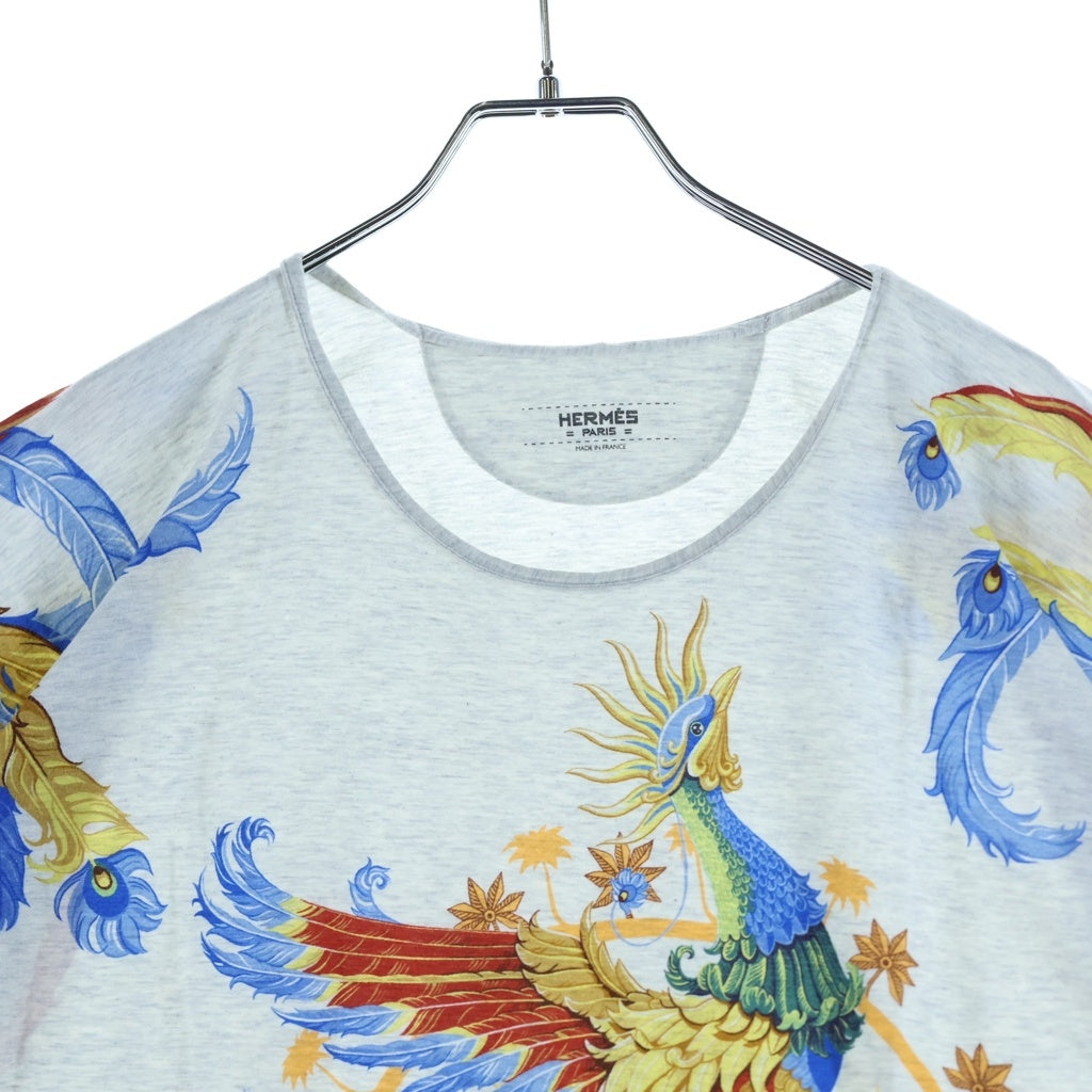 HERMES(エルメス) フロント フェニックスプリント 半袖Tシャツ カットソー グレー 46-7612