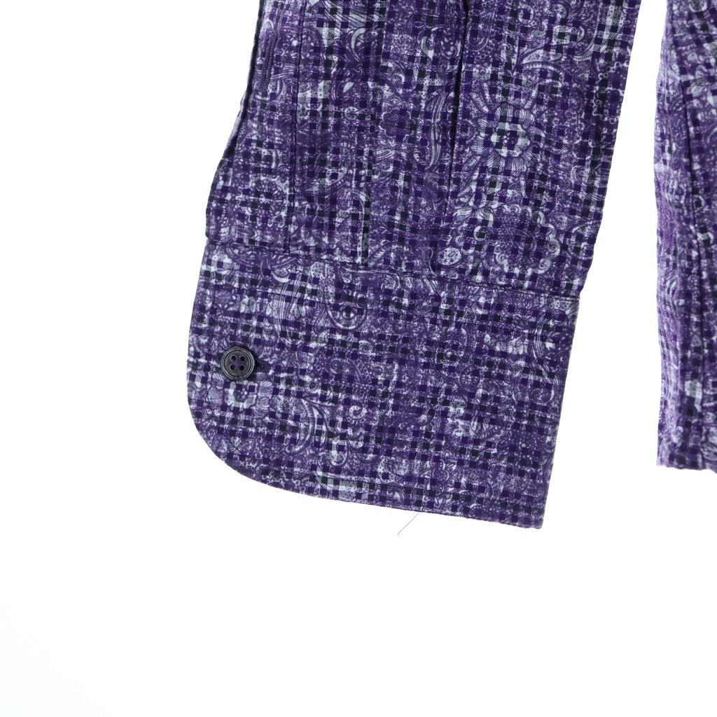 BOTTEGA VENETA(ボッテガヴェネタ) フロントボタン 総柄 長袖コットン シャツ パープル 297857 VAA91