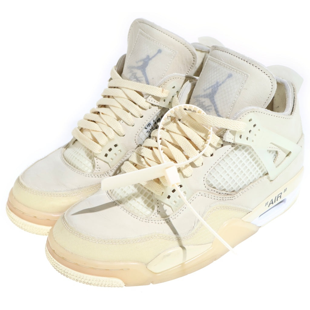 NIKE(ナイキ) × OFF WHITE Air Jordan 4 SP CV9388-100 エアジョーダン4 ミッドカットスニーカー シューズ ベージュ US9/26.0cm