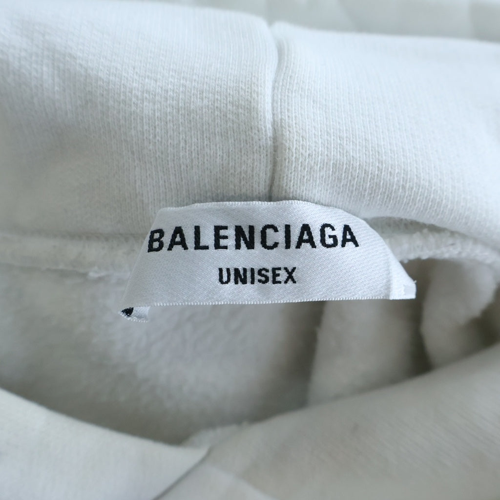 BALENCIAGA(バレンシアガ) 22SS スライムペイントロゴ フーディー プルオーバー スウェットパーカー ホワイト 875003 TLVF2