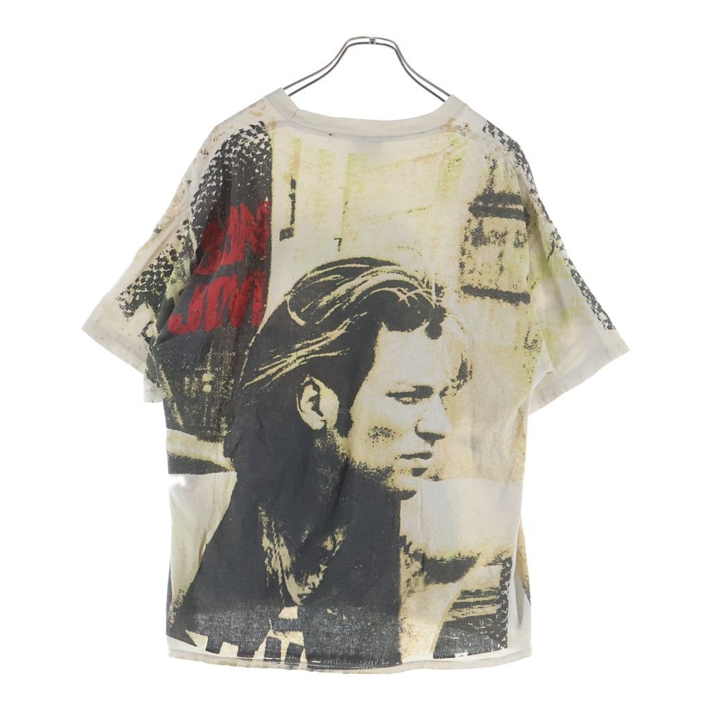 VINTAGE(ヴィンテージ) 90S BON JOVI 1993 OVP BROCKUM ボンジョビ 総柄プリント クルーネック 半袖Tシャツ カットソー ホワイト