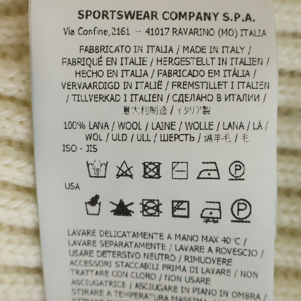 STONE ISLAND(ストーンアイランド) 22AW ロゴワッペン付き ハーフジップ ウールニット セーター ホワイト 7715516C2