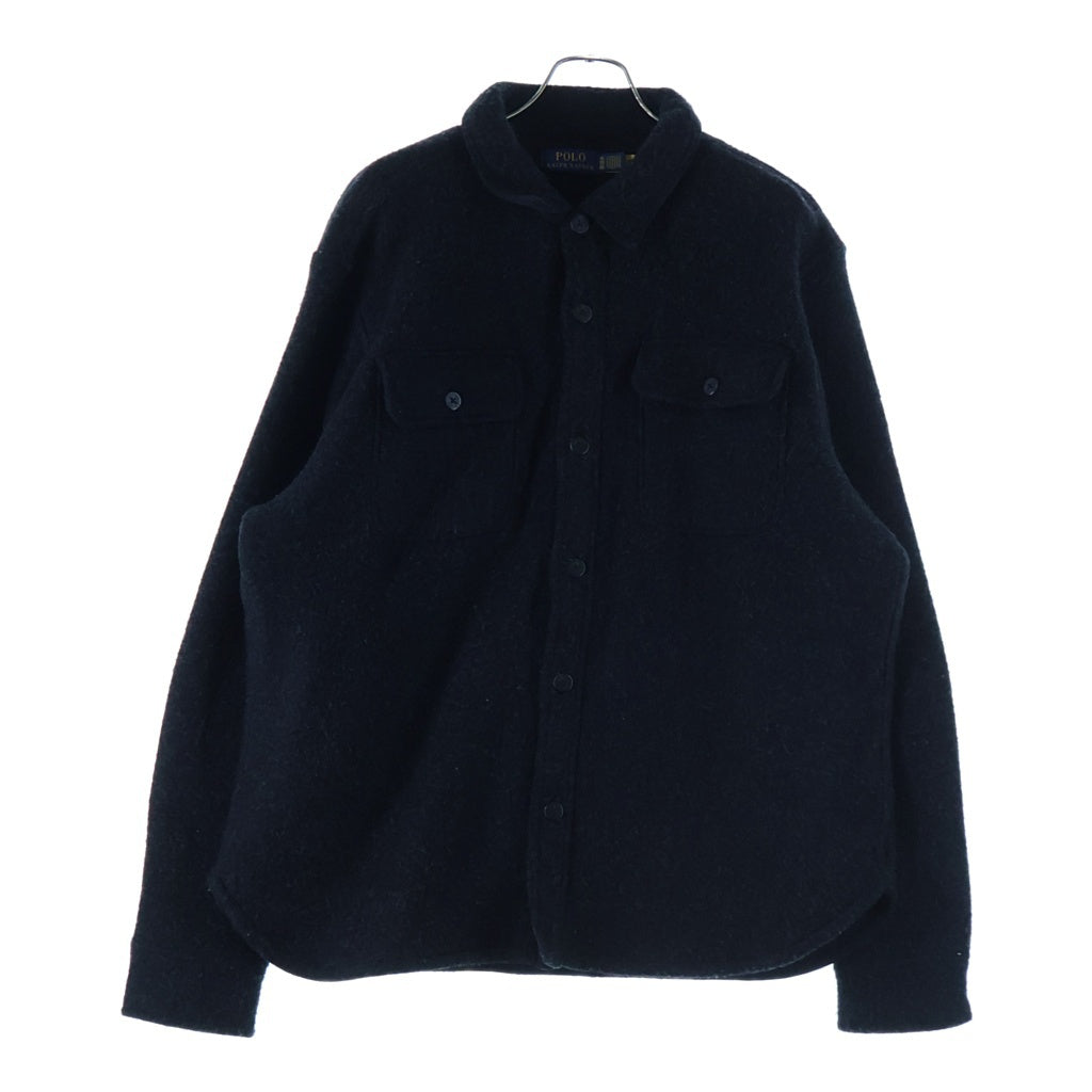 POLO RALPH LAUREN(ポロラルフローレン) WOOL CPO SHIRTS ウール混 ボタンダウン 長袖シャツジャケット ブラック