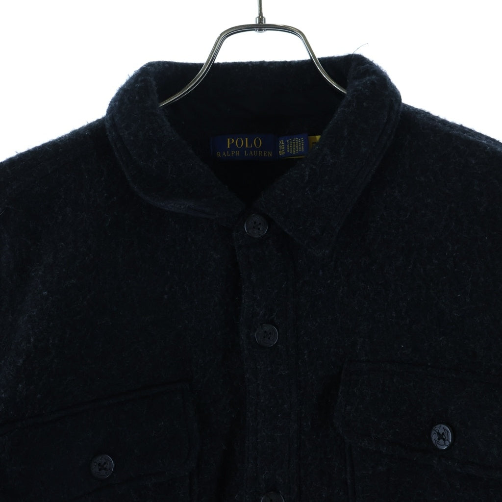 POLO RALPH LAUREN(ポロラルフローレン) WOOL CPO SHIRTS ウール混 ボタンダウン 長袖シャツジャケット ブラック