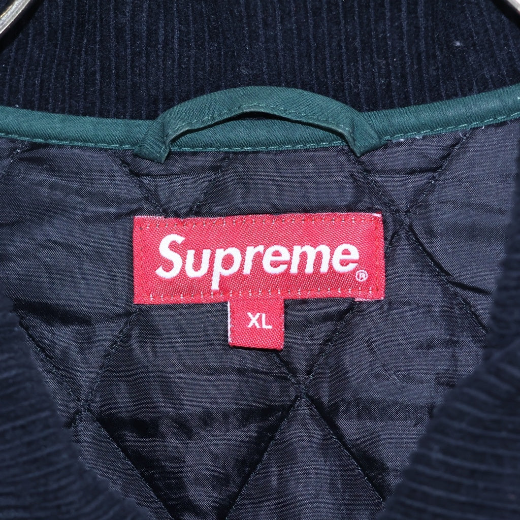 SUPREME(シュプリーム) 20AW Chains Quilted Jacket チェーンプリント コーデュロイカラー キルティングジャケット カーキ